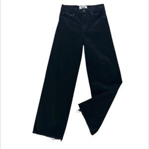 Reformation Jeans high rise wide leg released hem size 24 in black PO# 20333